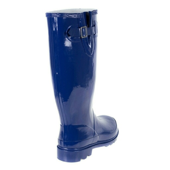 Women's Rain Boots, Rubber Tall Rain Boots, RB-3106, Navy Blue, Size 6 - Picture 2 of 4